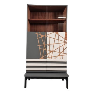 Vintage Bar Cabinet in Beech, 1970s For Sale