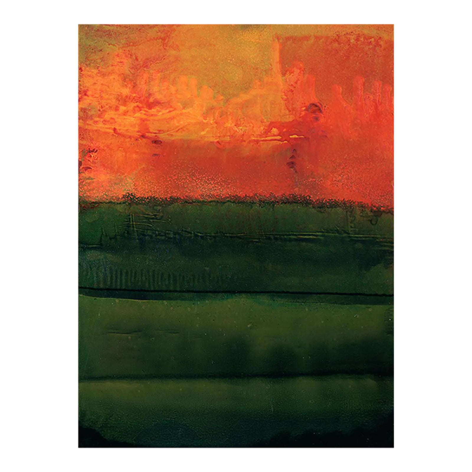 Contemporary Abstract Oil on Paper Painting 