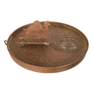 Antique Persian Islamic Arabic Brass Qibla Mecca Zodiac Compass Astrolabe 1880 For Sale