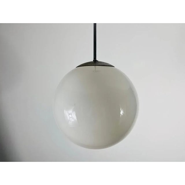 Bauhaus Opal Glass Pendant Lamp, Germany, 1960s For Sale - Image 6 of 9