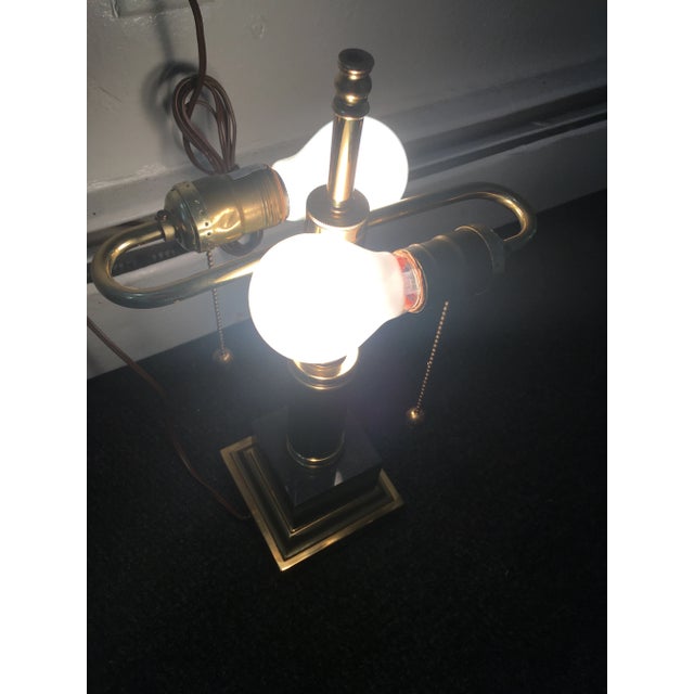 Postmodern Black Marble & Brass Desk Lamp For Sale - Image 12 of 13