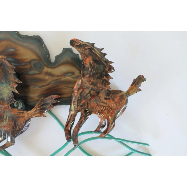Mid-Century Brutalist Mixed Metal Mustang Sculpture Wall Hanging For Sale In Milwaukee - Image 6 of 11