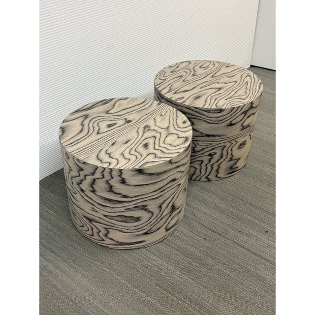 1990s Ettore Sottsass Zebra Cocktail Side Tables, Pair For Sale - Image 5 of 12