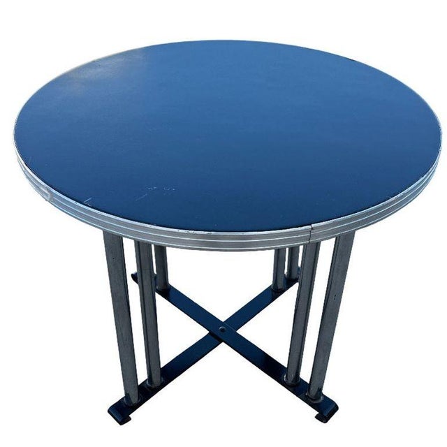Italian 1930s Streamline Art Deco Chrome Round Side Smokers Table For Sale - Image 3 of 6