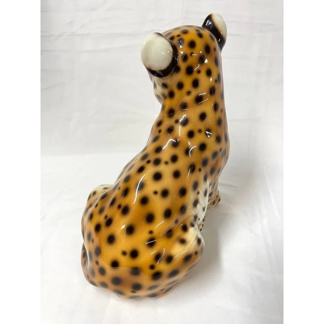 Brown 1970's Italian Ceramic Baby Leopard For Sale - Image 8 of 12