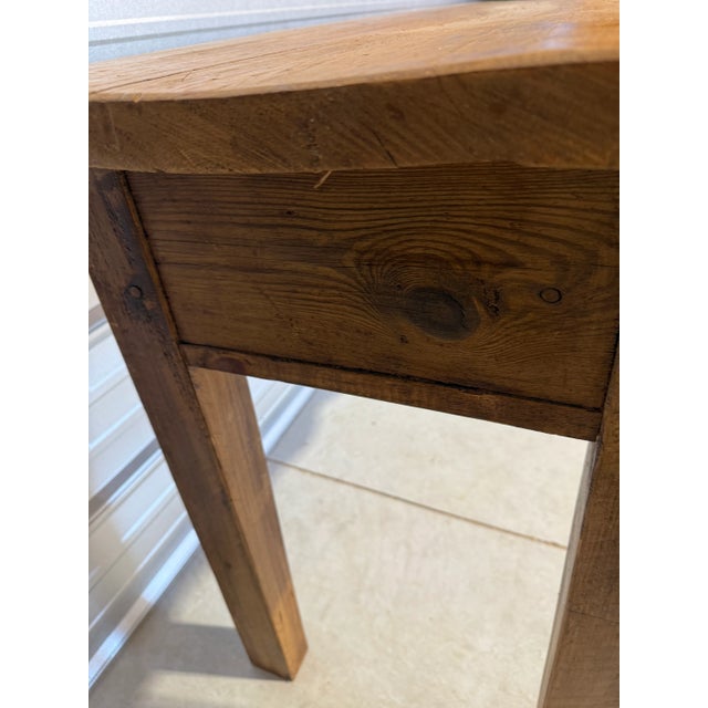 Antique Pine Harvest/Console Table With Glass Knobs From England For Sale - Image 16 of 18