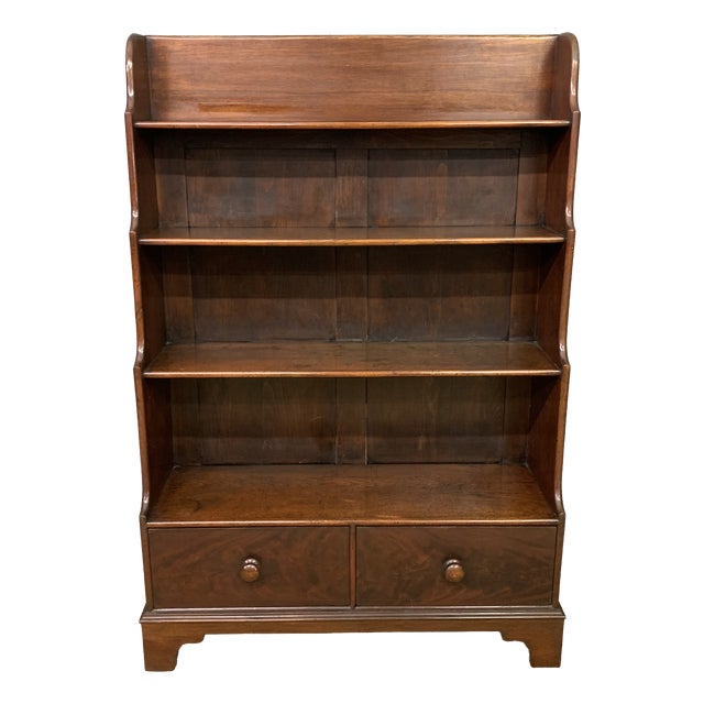 Victorian Mahogany Waterfall Open Bookcase, 1880 For Sale