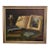 Mid 20th Century Trompe L’oeil Style Painting of a Library Scene - Signed For Sale