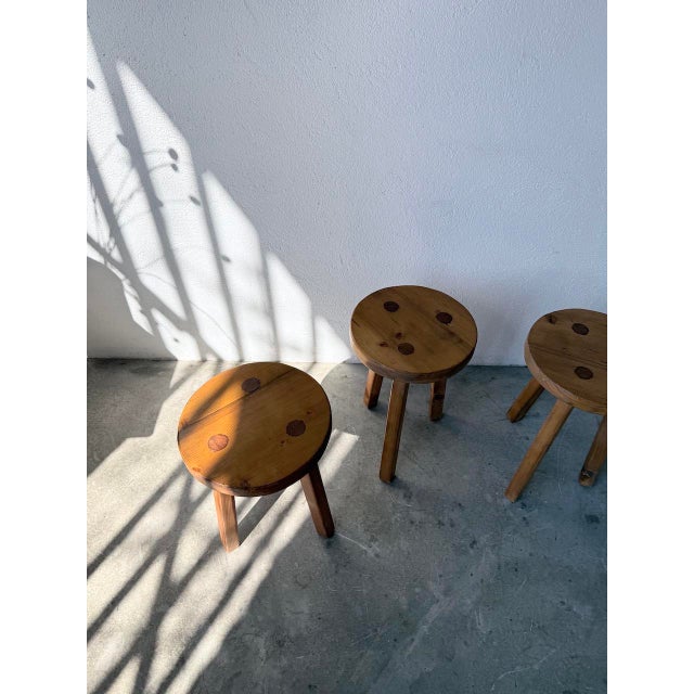 Vintage Tripod Stools, 1950s, Set of 4 For Sale - Image 10 of 18