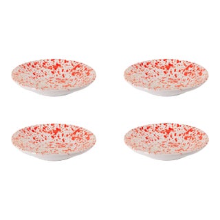 Taverna Speckled Soup Bowl, Red/White, Set of 4 For Sale