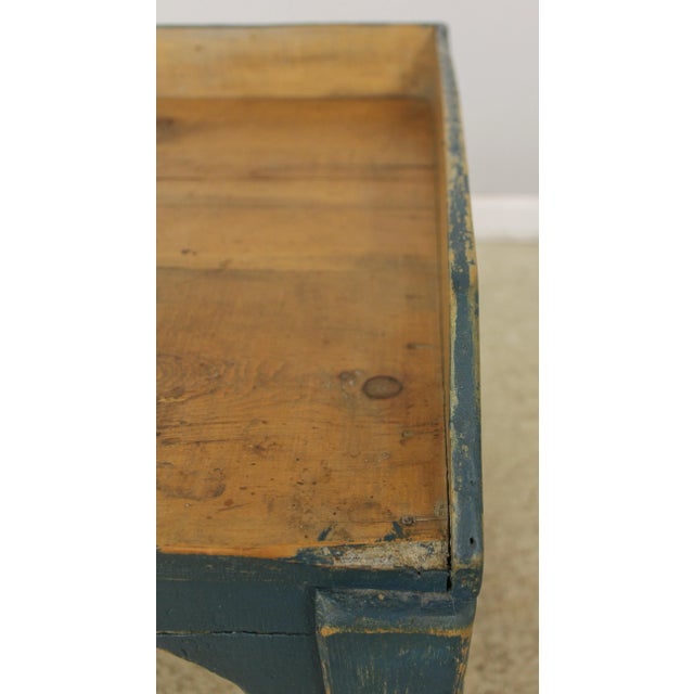 Paint Primitive Country Distressed Painted Work Table For Sale - Image 7 of 13