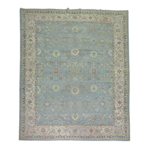 Early 20th Century Blue Gray Pink Indian Room Size Rug