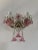 C 1930 Rare Pink Cranberry Fuchsia Murano Flowers Crystal Sconces One of Kind For Sale - Image 4 of 11