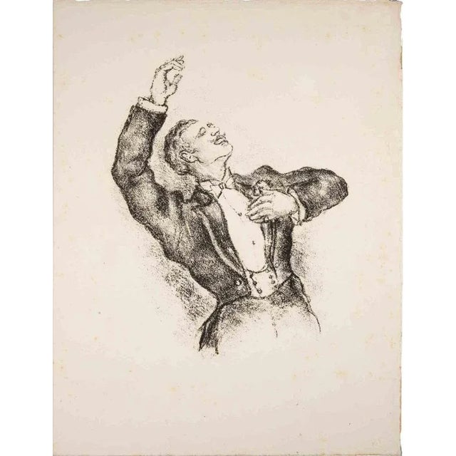 Luc-Albert Moreau, Elegant Man, Early 20th Century, Lithograph For Sale - Image 3 of 3