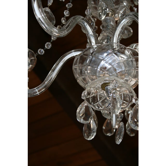 Vintage Glass Estate Chandelier For Sale - Image 4 of 5