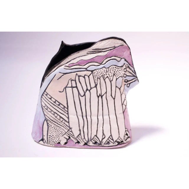 Postmodern Studio Ceramic Vase Signed For Sale - Image 13 of 13