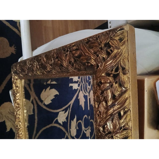 Labarge Vintage LaBarge Italian Gilded Carved Wooden Wall Mirror For Sale - Image 4 of 8