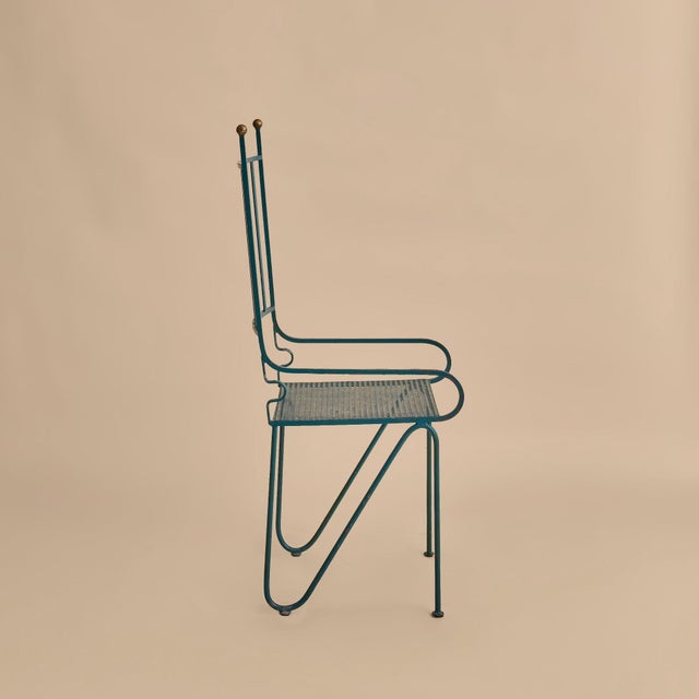 French Green Iron Armchair, 1960s - 3 Available For Sale - Image 4 of 11