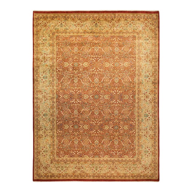 Mogul Collection Hand-Knotted Area Rug - Red 9' 3" x 12' 2" For Sale