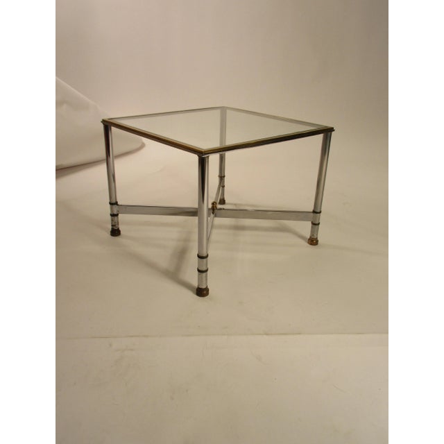 Transparent 1980s Chrome and Brass Side Tables - a Pair For Sale - Image 8 of 13