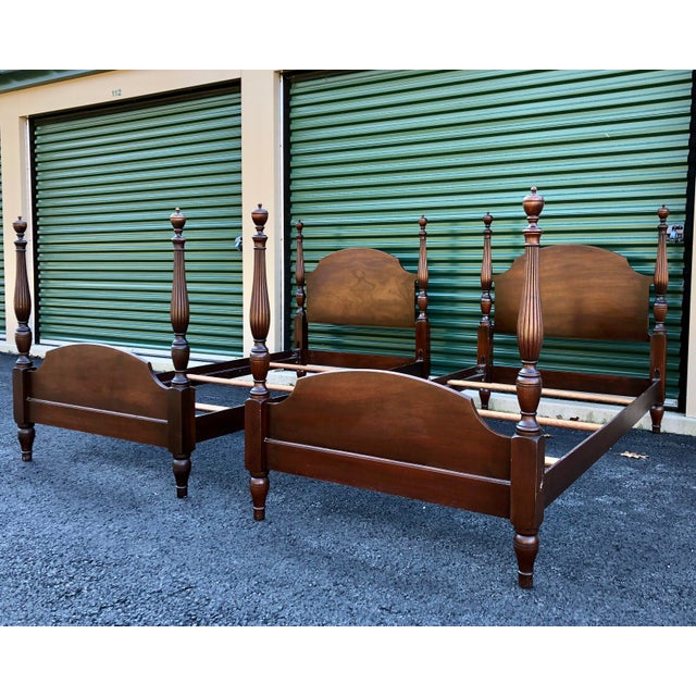 Kindel Furniture Mahogany Antique Twin Beds a Pair Chairish
