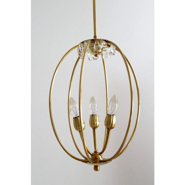 Metal Mid-Century Italian Brass Pendant Lamp in Minimalist Style, 1950s For Sale - Image 7 of 16