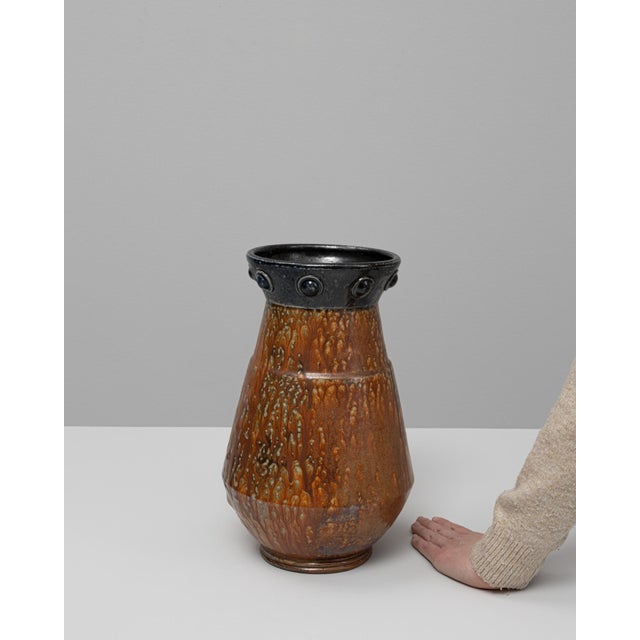 20th Century European Drip Glaze Ceramic Vase For Sale - Image 4 of 18