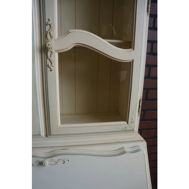 Ethan Allen Ethan Allen Hand Painted Country French Secretary Desk For Sale - Image 4 of 13