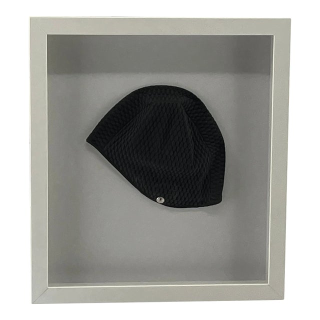 Framed Vintage Black Swim Cap For Sale