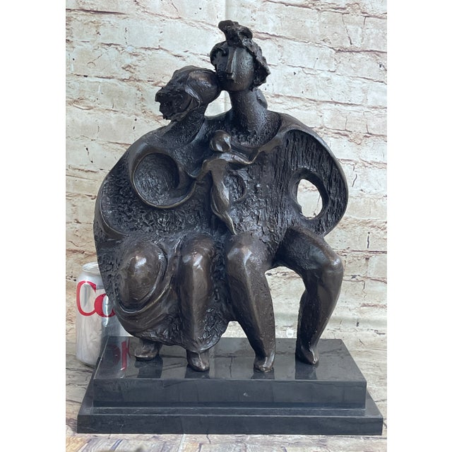 Condition: This sculpture is in perfect condition Bronze Dimensions with Marble Base: Height 16" X Width 12" Marble...