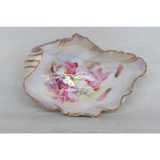 French Germany Porcelain Floral Small Trinket Vanity Dish For Sale - Image 3 of 11