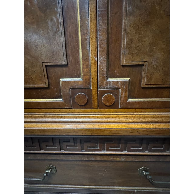 Vintage Thomasville Greek Key Armoire in the Hollywood Regency Style, C. 1970s For Sale - Image 13 of 18