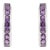 February Birthstone Purple Amethyst Hoop Earrings in Solid Silver, A Pair For Sale