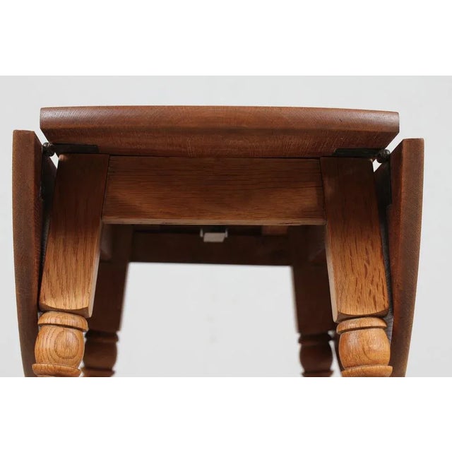 Danish Brutalist Drop-Leaf Coffee Table in Oak, 1940s For Sale - Image 9 of 11