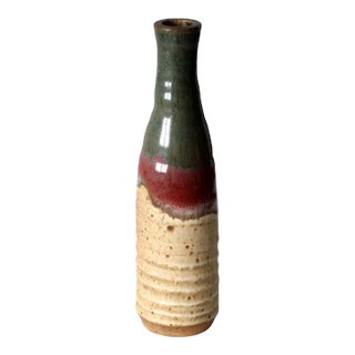 Vintage Studio Pottery Bottle Vase For Sale