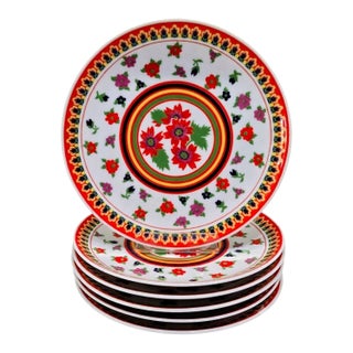 Vintage Heinrich & Co. “Gypsy” Floral Porcelain Dessert Plates, Set of 6, Germany For Sale