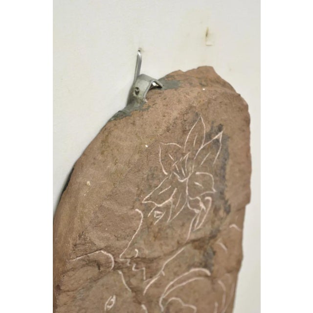 Red Late 20th Century Eugene Gauss Mid Century Figural Carved Red Stone Picasso Style Wall Sculpture For Sale - Image 8 of 12