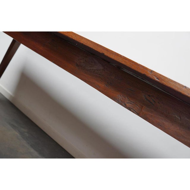 Large Antique 19th Century Dutch Rustic Farmhouse Teak Dining Table For Sale - Image 17 of 18