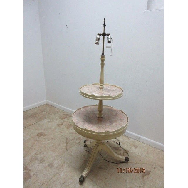 French Antique Regency French Paint Marble Lamp For Sale - Image 3 of 8