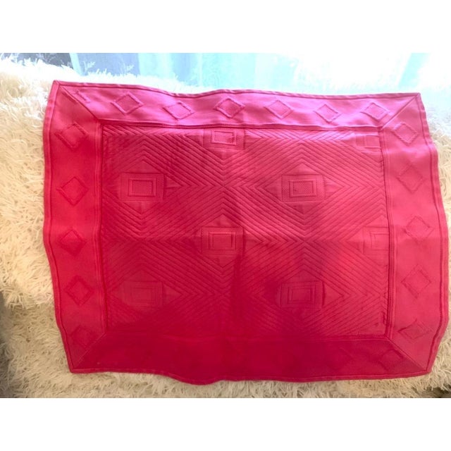Anichini Produced by Quagliotti Cotton Quilted Modern Matelasse Italian Sham Hot Pink For Sale - Image 4 of 6