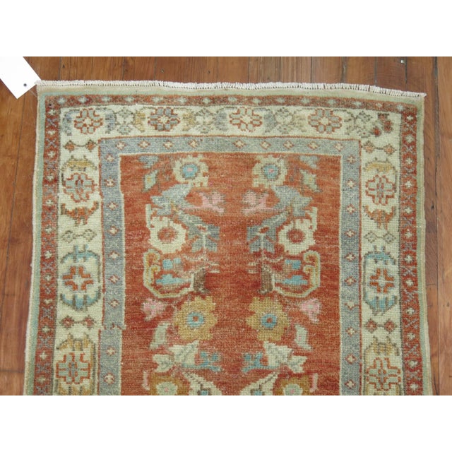 Orange Antique Orange Turkish Floral Runner - 2'4" x 11'2" For Sale - Image 8 of 8