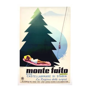 Rare Travel Poster "Monte Faito, Napoli" - 1954