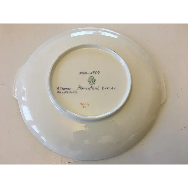 1950s Porcelain Platter by F. Thomas, 1900s For Sale - Image 5 of 8