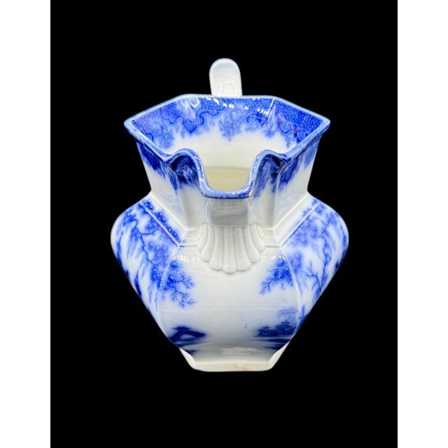 William IV Blue & White Pitcher “ Whampoa Pattern “ For Sale - Image 3 of 8