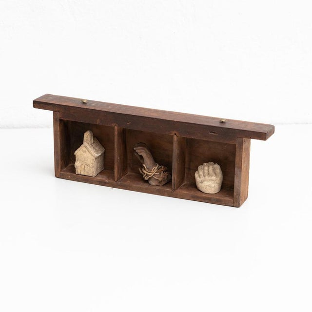 Cabinet of Curiosities Sculptural Artwork on a Wooden Niche, 1950s For Sale - Image 10 of 18