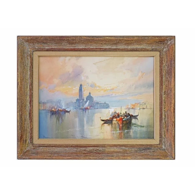 Venice Watercolor Painting Pair Venice Framed Wall Art Large Venice Painting Living Room Decor Original Framed Art...