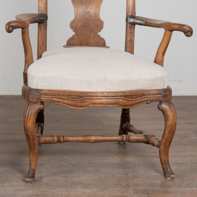 Brown Pair, 18th Century Swedish Baroque Armchairs For Sale - Image 8 of 16