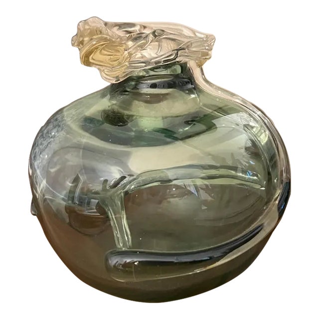 Vintage Robert C. Fritz Art Glass Vase, Freeform Abstract Biomorphic Vase For Sale