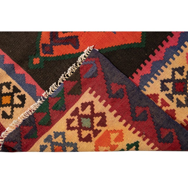 Mid-20th Century Vintage Kilim Runner Rug 4 '4'' X 9' 2''. For Sale - Image 4 of 13