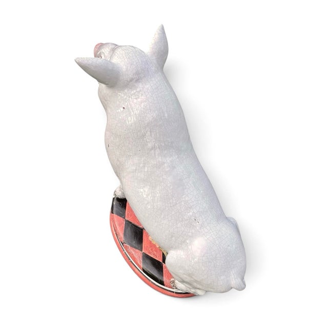 Mid 20th Century Grand Scale Vintage Majolica Boar Sculpture For Sale - Image 5 of 12